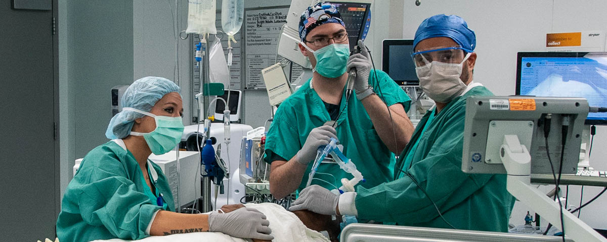 Anesthesiologist at work during a surgical procedure